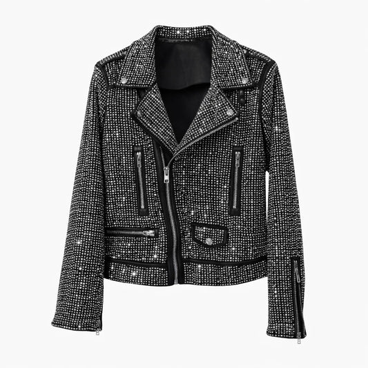Men’s Rhinestone Bomber Jacket - Sequined Streetwear Outerwear