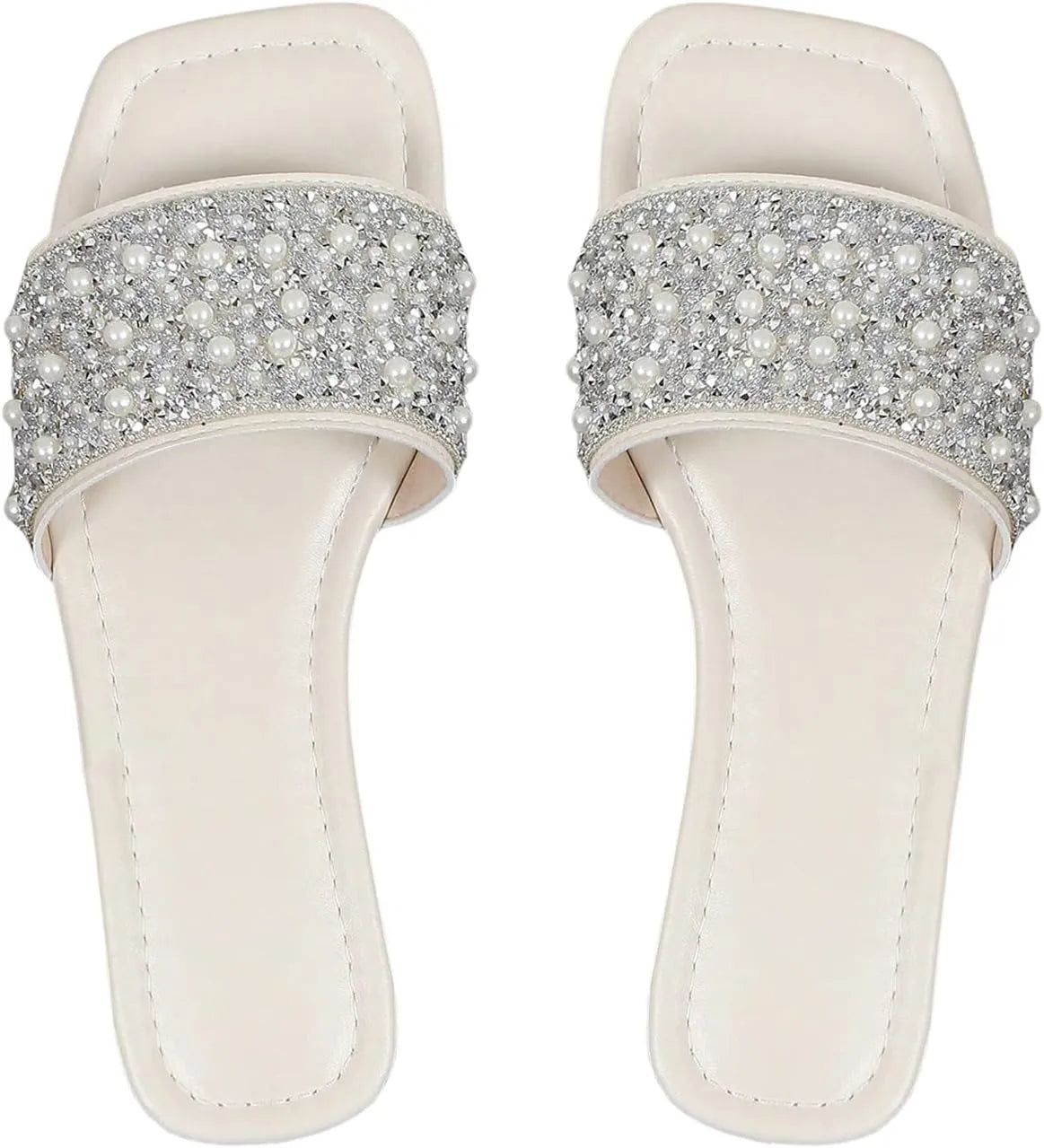 pearl embellished flats
