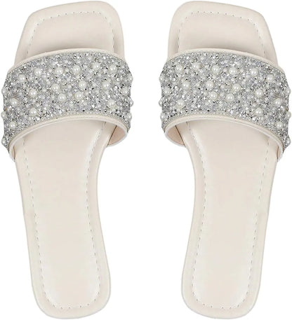 pearl embellished flats